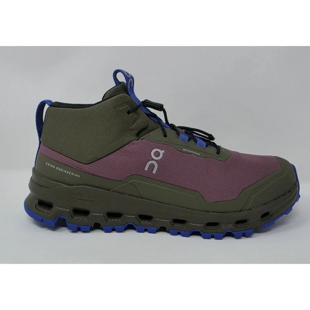 On Cloudhero Mid Waterproof  Size Youth 5 Shoe Cherry/Olive NWB